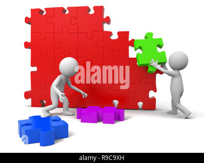 Due persone si stanno muovendo il puzzle Foto Stock