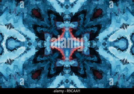 Inverno fantasy sfondo astratto. Caleidoscopica ornamento geometrico. Poligonale decorativi mosaico. Foto Stock