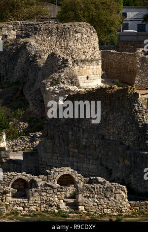 Rovine di Tauric Chersoneso a Sebastopoli, Crimea Foto Stock