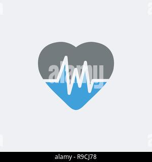Cardiogram icona piatta vettore isolato su sfondo bianco Illustrazione Vettoriale