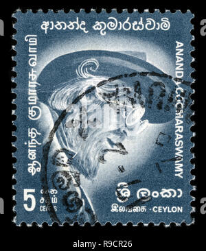 Con timbro postale timbro da Ceylon nella serie dei filosofi rilasciato in 1971 Foto Stock