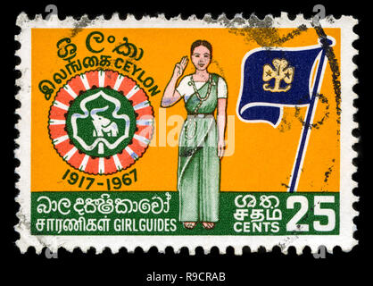 Con timbro postale timbro da Ceylon nel Scout serie emesse nel 1967 Foto Stock