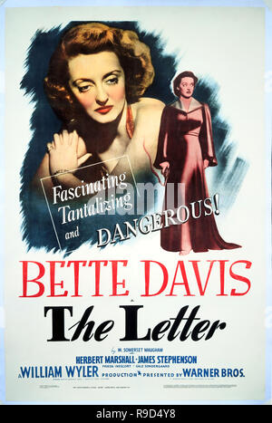 Pellicola originale titolo: LA LETTERA. Titolo italiano: la lettera. Anno: 1940. Direttore: William Wyler. Credito: WARNER BROTHERS / Album Foto Stock