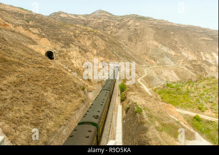 Il sistema ferroviario in Xinjiang, Silk Road. Turpan - Kashgar, Cina. Foto Stock