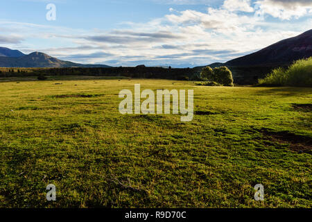 Terreni agricoli di Esquel, Patagonia, Argentina Foto Stock