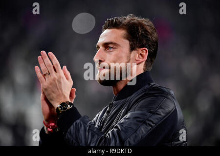 Torino, Italia. 22 dic 2018. Foto LaPresse - Marco Alpozzi 22 Dicembre 2018 Torino, Italia Sport Calcio Juventus FC vs Roma - Campionato di calcio di Serie A TIM 2018/2019 - Allianz Stadium. Nella foto: Claudio Marchisio Foto LaPresse - Marco Alpozzi Dicembre 22, 2018 torino, Italia sport soccer Juventus FC vs Roma - Italian Football Championship League A TIM 2018/2019 - Allianz Stadium. Nel pic: Claudio Marchisio Credito: LaPresse/Alamy Live News Foto Stock