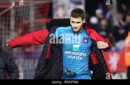 Mouscron, Belgio. 22 Dic, 2018. MOUSCRON, Belgio - 22 dicembre : Thomas Didillon di Anderlecht durante la Jupiler Pro League Match Day 20 tra Royal Excel Mouscron e RSC Anderlecht sul dicembre 22, 2018 a Mouscron, Belgio. (Foto di Vincent Van Doornick/Isosport) Credito: Pro scatti/Alamy Live News Foto Stock