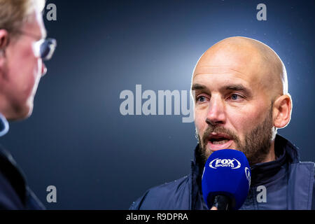 BREDA, Paesi Bassi. 22 Dic, 2018. Calcio, NAC Verleghstadium ratto, olandese eredivisie, stagione 2018/2019, NAC coach Mitchell van der Gaag, durante la partita NAC - Heerenveen, Credito: Pro scatti/Alamy Live News Foto Stock