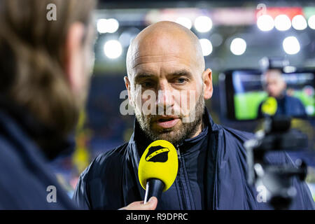 BREDA, Paesi Bassi. 22 Dic, 2018. Calcio, NAC Verleghstadium ratto, olandese eredivisie, stagione 2018/2019, NAC coach Mitchell van der Gaag, durante la partita NAC - Heerenveen, Credito: Pro scatti/Alamy Live News Foto Stock