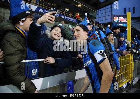 Bruges, Belgio. Il 23 dicembre 2018. Hans Vanaken del Club Brugge festeggia dopo aver vinto la Jupiler Pro League Match Day 20 tra il Club Brugge e Royal Antwerp Fc sul dicembre 23, 2018 a Bruges, Belgio. (Foto di Vincent Van Doornick/Isosport) Credito: Pro scatti/Alamy Live News Foto Stock