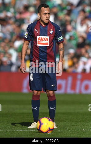 SEVILLA, 22-12-2018. Primera Division campionato spagnolo. LaLiga. Estadio Benito Villamarin. Fabián Orellana (Eibar) durante il gioco Real Betis - Eibar. Foto Stock