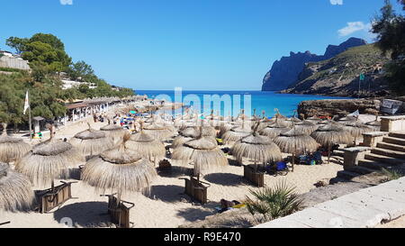 Ombrelloni in spiaggia Foto Stock