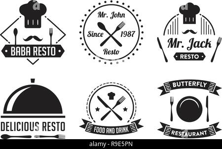 Ristorante il badge e Logo, buona per la stampa. vettore migliore Illustrazione Vettoriale