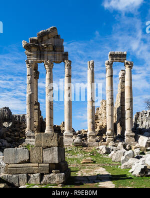 Tempio di Adone, rovine romane, Faqra, Libano Foto Stock