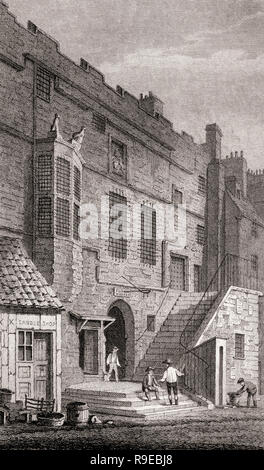 Tolbooth Wynd, Tolbooth, Leith, Edimburgo, Scozia, secolo XIX, viste in Edinburgh da J. & H. S. ammassatore Foto Stock