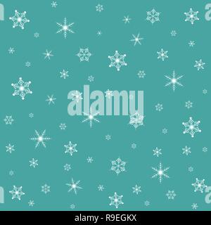 Natale sfondo senza giunture. Illustrazione Vettoriale. Modello di vacanze con i fiocchi di neve Illustrazione Vettoriale