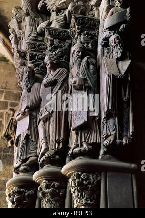 PORTICO DE LA GLORIA - DETALLE - SIGLO XII - ROMANICO ESPAÑOL. Autore: Maestro Mateo. Posizione: CATEDRAL-interno. SANTIAGO DE COMPOSTELA. La Coruña. Spagna. Foto Stock