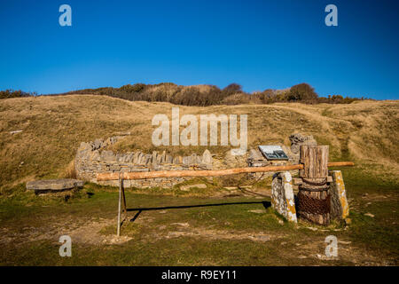 Vecchia cava lavorazioni, Durlston Country Park, Swanage, Dorset, Regno Unito Foto Stock