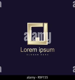 Lettera iniziale CJ Logo vettore del modello di progettazione Illustrazione Vettoriale