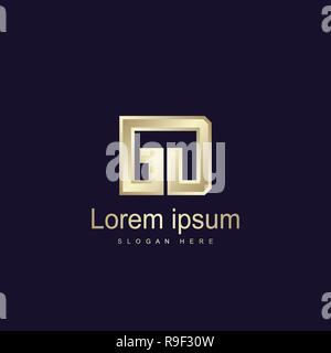 Lettera iniziale GD Modello Logo Design Vettoriali Illustrazione Vettoriale