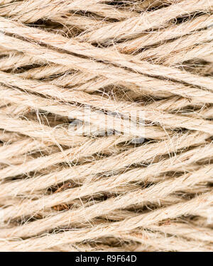 Un abstract di close-up shot di un rotolo di spago Foto Stock