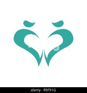 Abstract cuore Logo Design modello. Amore e cura Logo Design Illustrazione Vettoriale