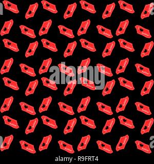 Cane io amo bulldogs cuore valentine vector pattern seamless sfondo sullo sfondo nero. eps10 Illustrazione Vettoriale