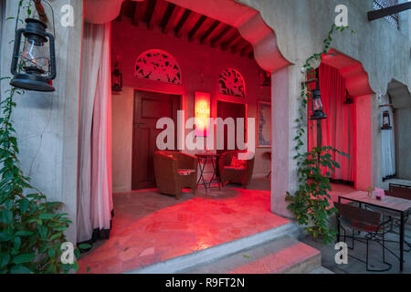 XVA hotel e galleria d'arte in originale e storico Al Fahidi district , Al Bastakiya , in Dubai Emirati Arabi Uniti Foto Stock