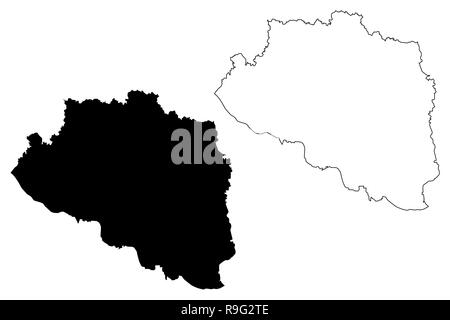 Divisione di Rajshahi (divisioni amministrative del Bangladesh) mappa illustrazione vettoriale, scribble schizzo Rajshahi mappa Illustrazione Vettoriale