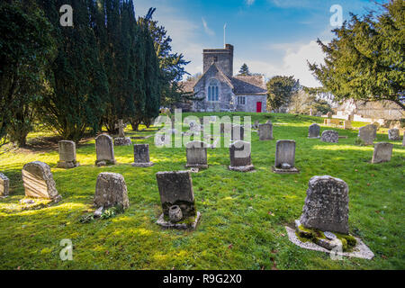San Michele e Tutti gli Angeli Chiesa, Steeple, vicino Warhead, Dorset, Regno Unito Foto Stock