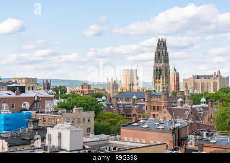 Skyline della città di New Haven, Connecticut Foto Stock