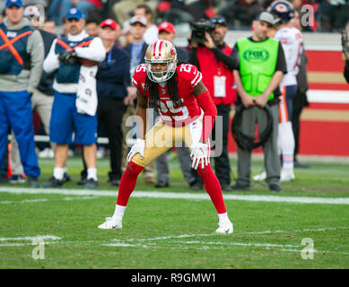 Dicembre 23, 2018: San Francisco 49ers cornerback Richard Sherman (25) in azione durante la NFL partita di calcio tra i Chicago Bears e San Francisco 49ers a Levi's Stadium di Santa Clara, CA. Il 49ers perso alla porta 13-9. Damon Tarver/Cal Sport Media Foto Stock