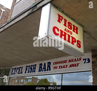 Excel Fish Bar, 73 West St, Bridgwater, Somerset, Inghilterra sudoccidentale, UK, TA6 3RH - Foglio di calcolo cena bar e fast food Foto Stock