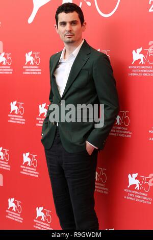 Venezia, Italia - 29 AGO 2018: Damien Chazelle assiste il 'primo uomo' photocall al settantacinquesimo Venice International Film Festival (Ph: Mickael Chavet) Foto Stock