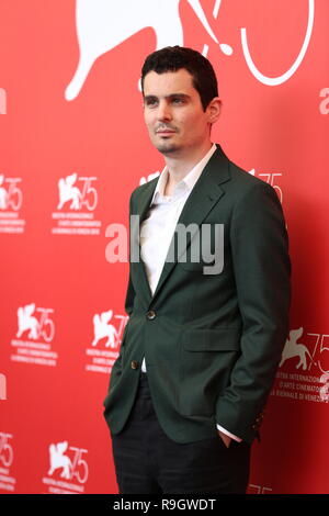 Venezia, Italia - 29 AGO 2018: Damien Chazelle assiste il 'primo uomo' photocall al settantacinquesimo Venice International Film Festival (Ph: Mickael Chavet) Foto Stock