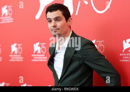 Venezia, Italia - 29 AGO 2018: Damien Chazelle assiste il 'primo uomo' photocall al settantacinquesimo Venice International Film Festival (Ph: Mickael Chavet) Foto Stock