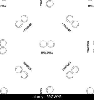 Icona di macadamia. Illustrazione di contorno di macadamia icona vettoriali per il web design isolato su sfondo bianco Illustrazione Vettoriale
