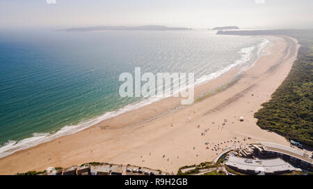Drone vista aerea di Tenby, Pembrokeshire, Galles Credit: phillip Roberts Foto Stock