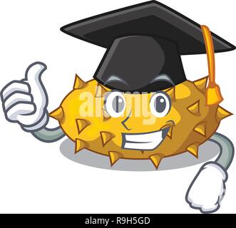 Frutto di graduazione Kiwano il isolati su mascotte Illustrazione Vettoriale