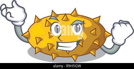 Frutto di successo Kiwano il isolati su mascotte Illustrazione Vettoriale