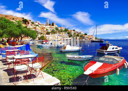 Bellissima isola di symi,Dodecaneso isola,Grecia. Foto Stock