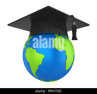 Tappo di graduazione e globo isolato Foto Stock