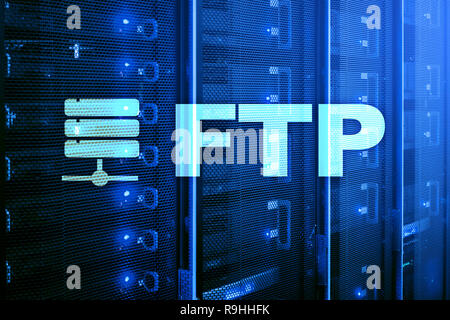 FTP - file transfer protocol. Internet e la tecnologia di comunicazione concetto. Foto Stock