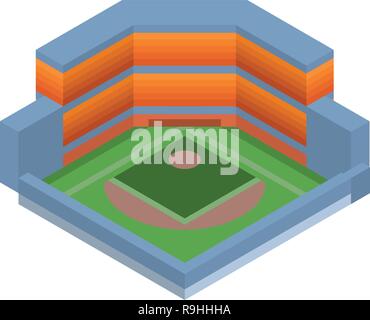 Arena di Baseball Icona, stile isometrico Illustrazione Vettoriale