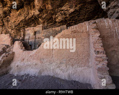 Il Salado rovine indiano, tonto monumento nazionale vicino al serbatoio di Roosevelt, Arizona Highway 188 nord del globo, Arizona. Foto Stock