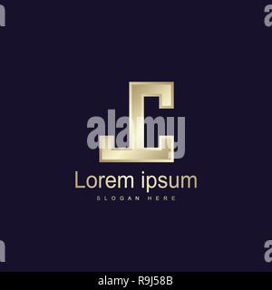 Lettera iniziale JC Modello Logo Design Vettoriali Illustrazione Vettoriale