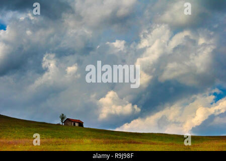 Un piccolo agriturismo sul pendio del monte di Zlatibor, Serbia Foto Stock