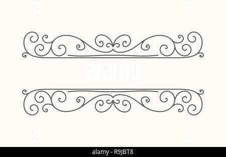 Disegnata a mano la cornice decorativa in stile retrò Illustrazione Vettoriale