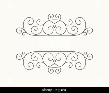 Disegnata a mano la cornice decorativa in stile retrò Illustrazione Vettoriale