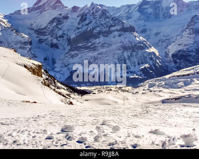 Grindelwald visto dalle Alpi tra primo e Faulhorn in Svizzera. Foto Stock
